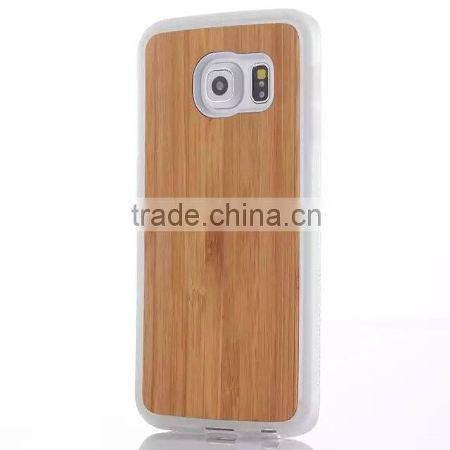 TPU Design Bamboo Phone Case Wood Mobile Phone S6 Cover