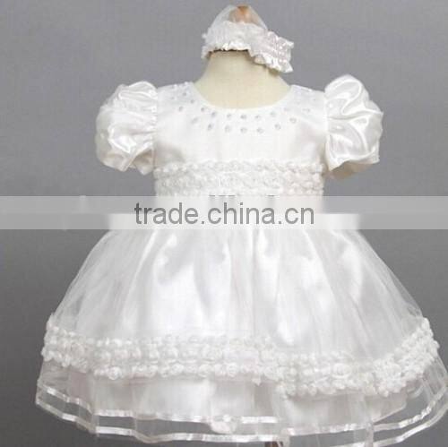 Elegant White 18 Months Baby Dress Hairband Free 18 Months Baby Dress