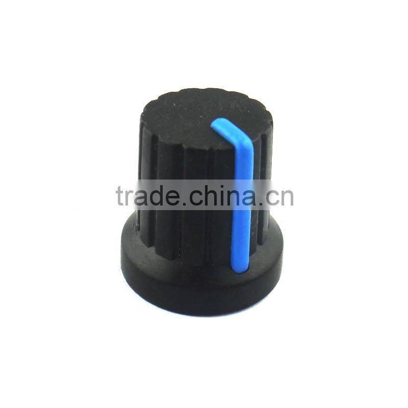 Blue black plastic knob volume control knob