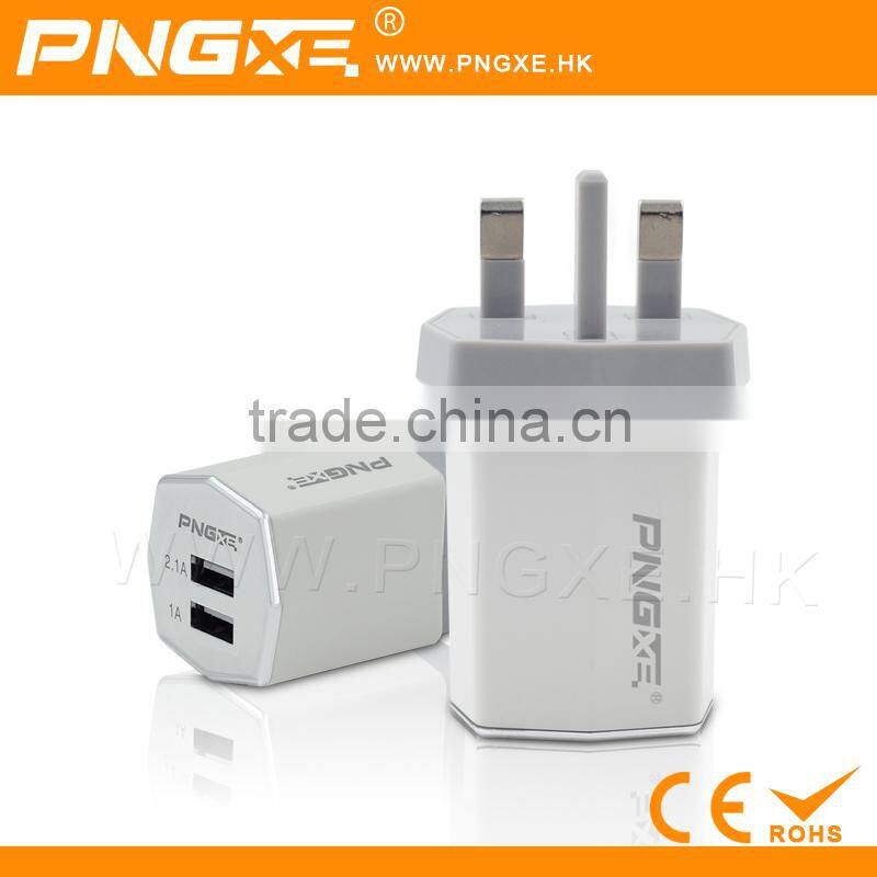Wholesale 5V 2.1A+1A Universal Portable Dual USB Travel Charger Adapter For All Mobile Device