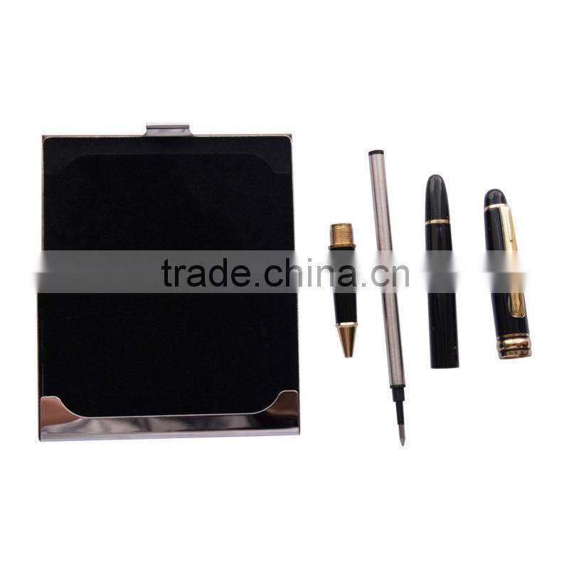 Wholesale custom logo card holder and pen corporate promotion business gift set ecutive, office stationery gift set/office set