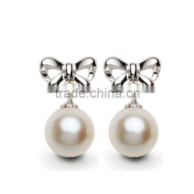 2014 Cheap Earrings Wholesale , Mix Color Fake Pearl Earrings