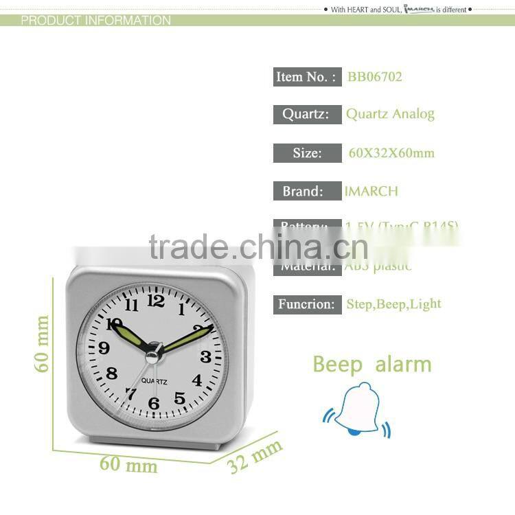BB06702 travel alarm clock with light/selling well all over the world