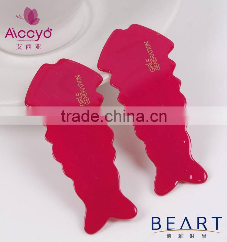 Promotional gift children hair accessories fish clip kids plastic ornament hair clip