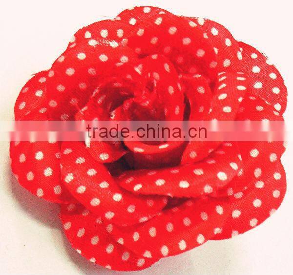 White satin ribbon handmade flowers