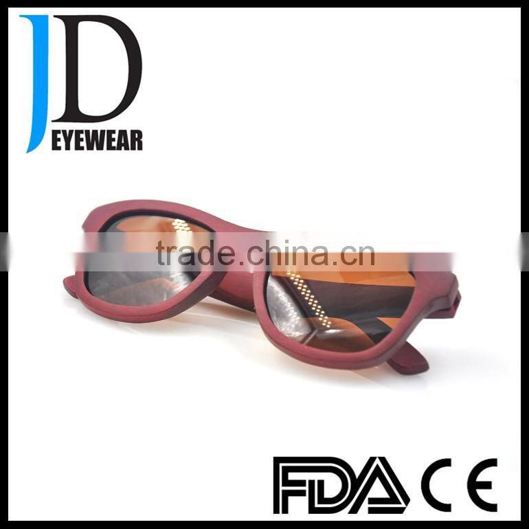 Natural red color bamboo sunglasses and Real Wood Sun glasses woman
