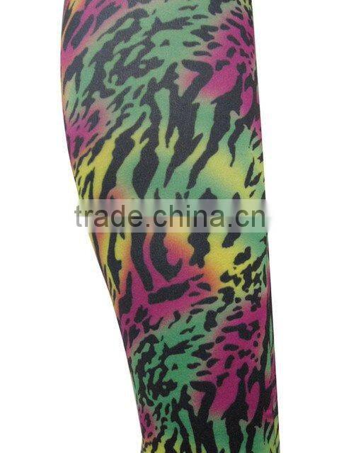 Ladies' fashion colourful zebra-stripe leggings