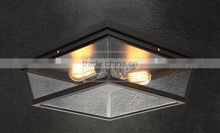 Manufature American minimalist bedroom ceiling retro industrial wind corridor balcony porch lights iron staircase ceiling lamp