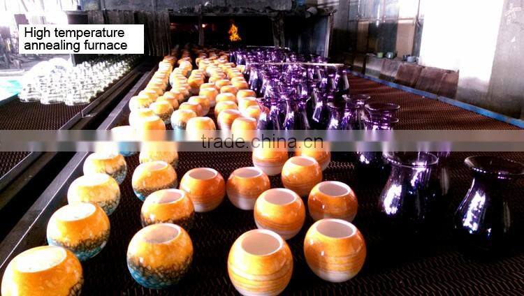 OUBOAO unique design handmade retro style smoke gray matte glass flower vase