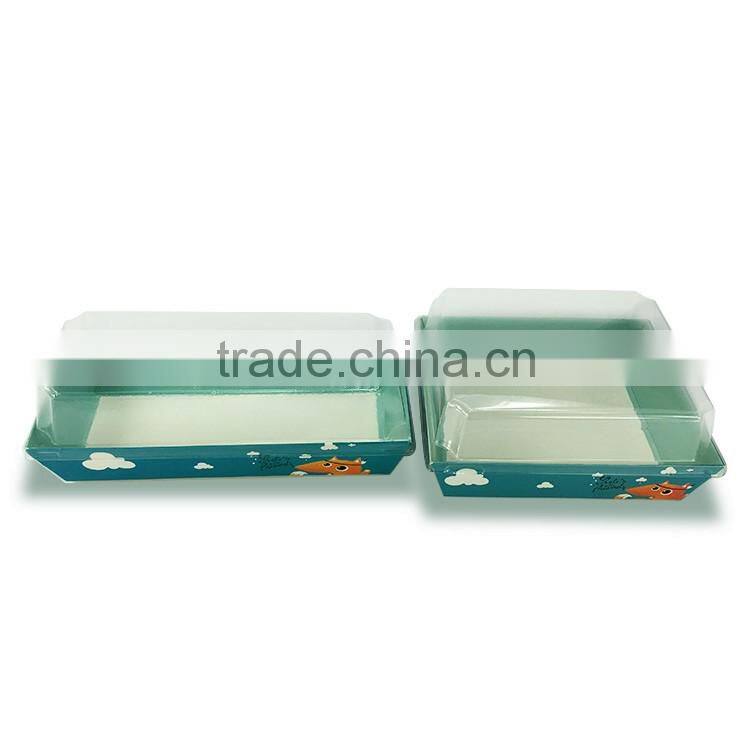 Custom disposable take away paper fish and chip boxes with clear lid