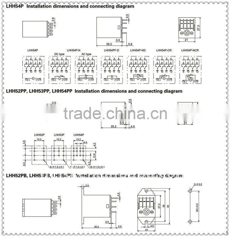 5A 8pins general purpose plug-in electromagnetism relays MY2/HH52P