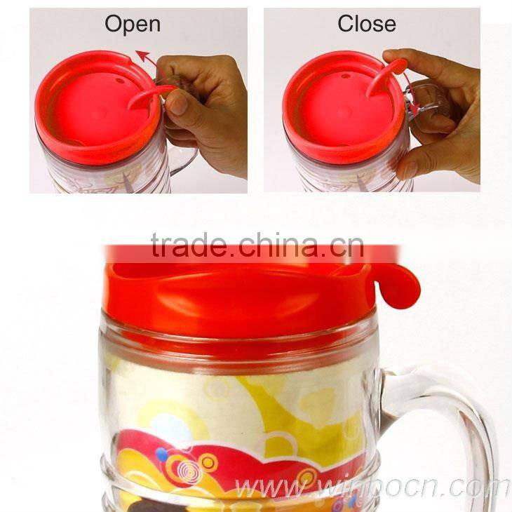 Handle new plastic cartoon double-wall drinking Cup & Mug DIY