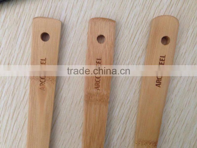 bamboo/wooden cooking utensils set with printed brand logo