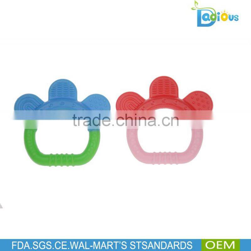 2016 Christmas Gift Funny Silicone Teethers Baby Teether Toys Chewy Baby Teether