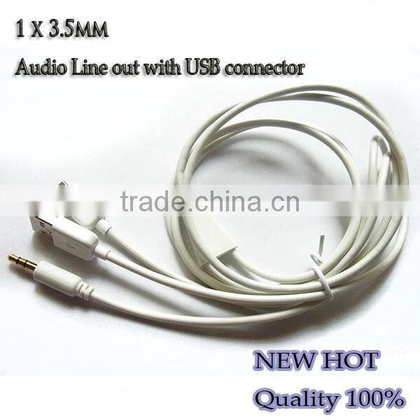 New 3.5mm digital audio cables micro usb adapter charger for samsung s3 s4 aux car audio line