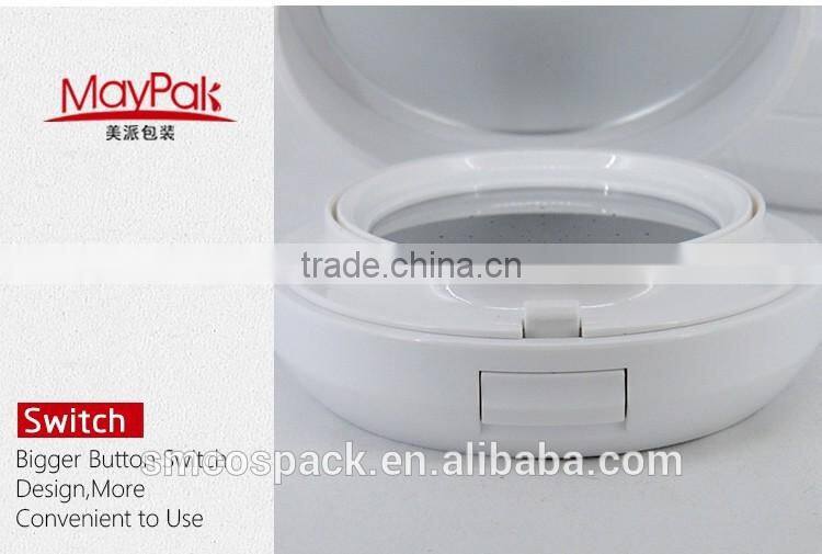cosmetics packaging 15g plastic round white silver BB CC air cushion compact