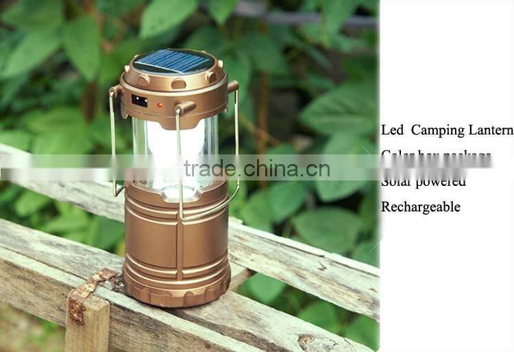 6 led camping lantern rechargeable solar power led camping lantern