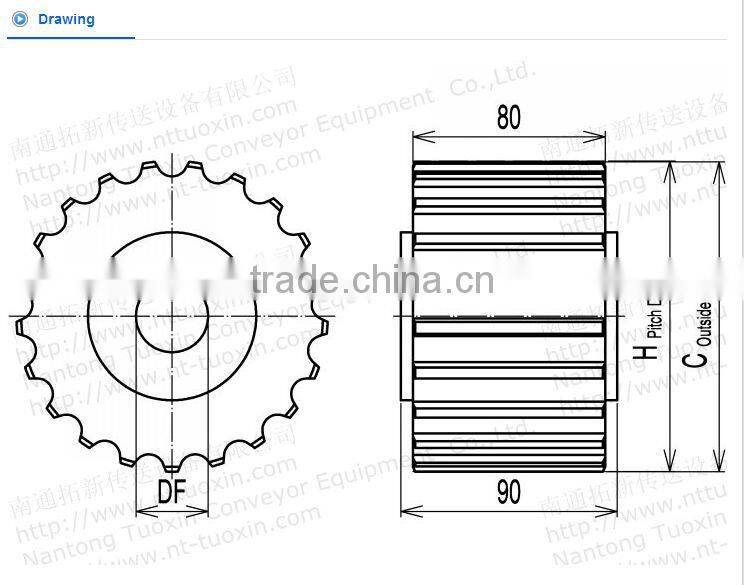 821 Plastic Classic Sprockets Machined for Conveyor