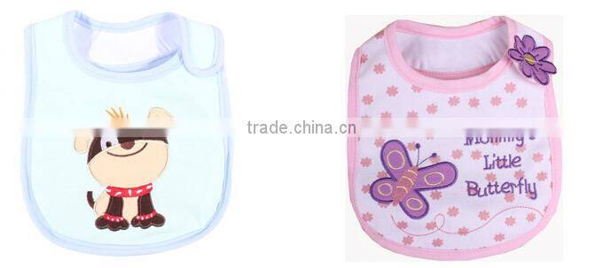 2014 latest and cute design styles embroidery baby bibs