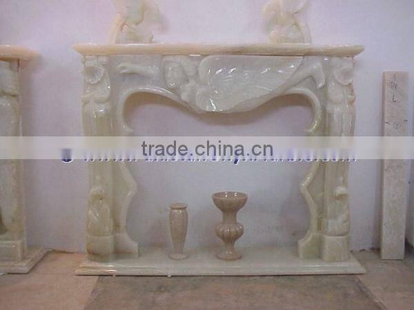 Top Qulaity Western Style WHITE ONYX FIREPLACES