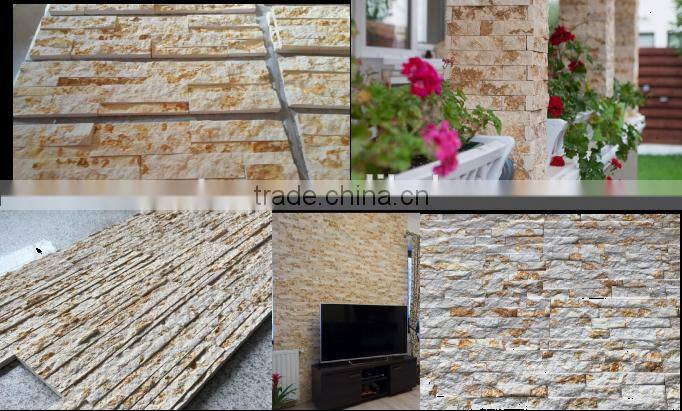 Sunny yellow marble stacked stone