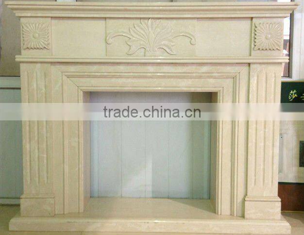 Natural white marble fireplace with european design