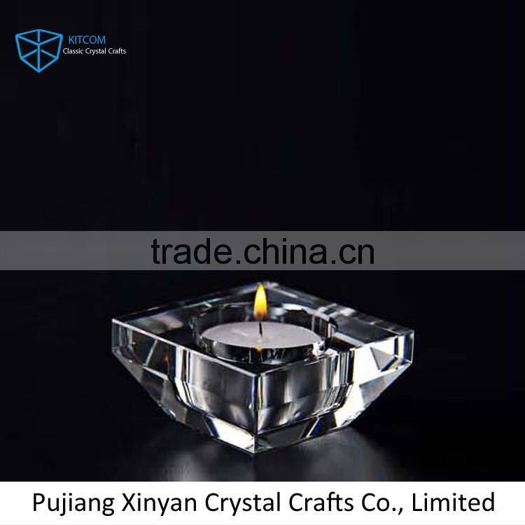 Most popular attractive style elegant clear crystal candle holder for sale
