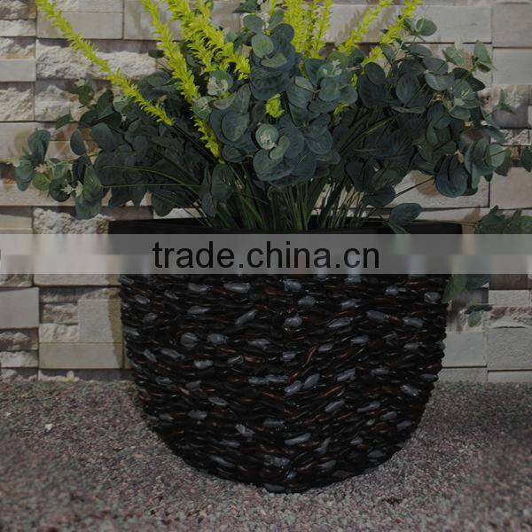 Different Style Home Garden Handmade Black Stone Molds Garden Resin Flower Pot