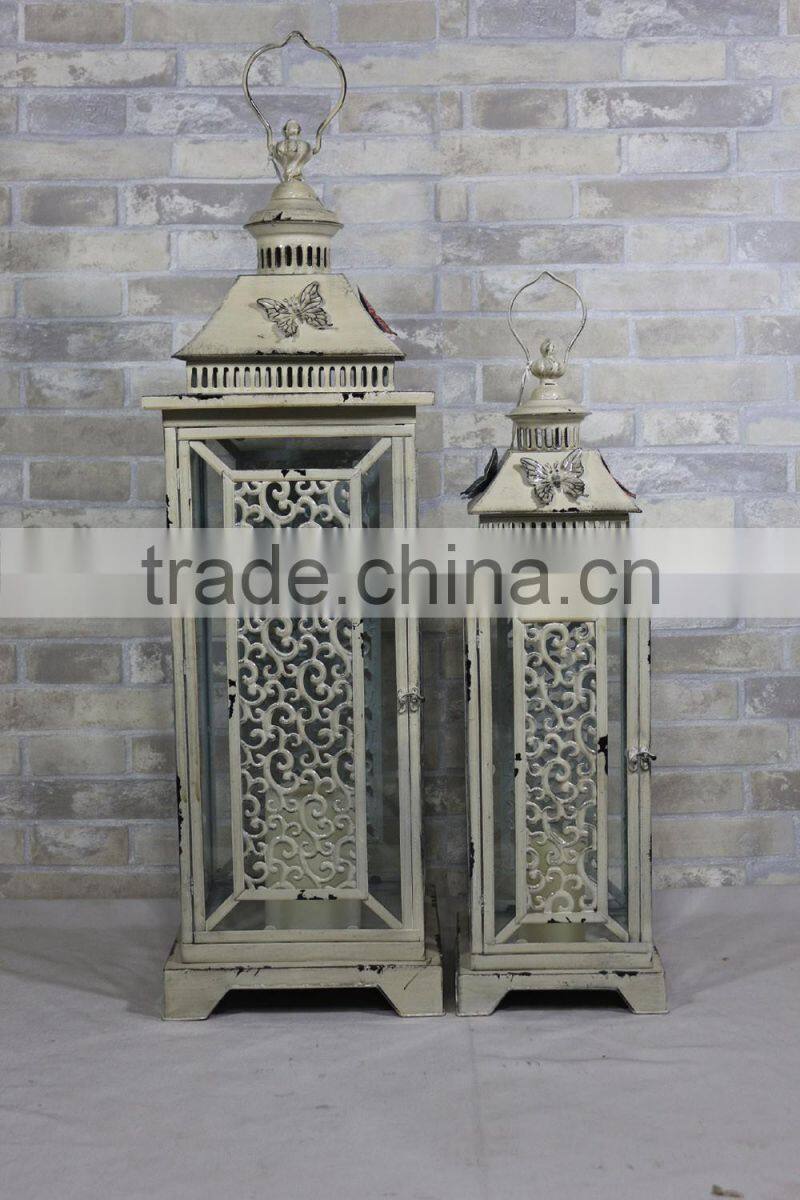 Wholesale Candle Holder Hanging Garden Metal Antique Home Decor Lantern