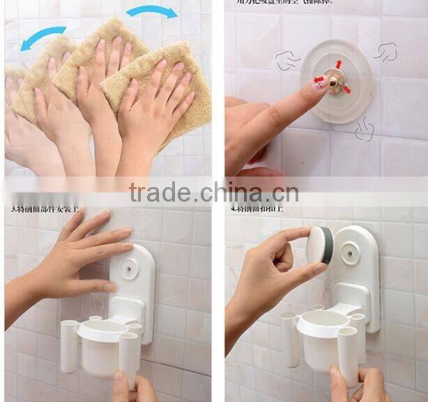 CY147 Bathroom Toothbrush Holder Cup Wall Mount Sucker Toothbrush Holder Cups Organizer