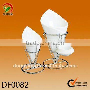 Factory direct wholesale ceramic fries cup