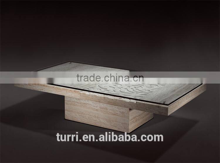 Small Hand Craved travertine leisure top end table