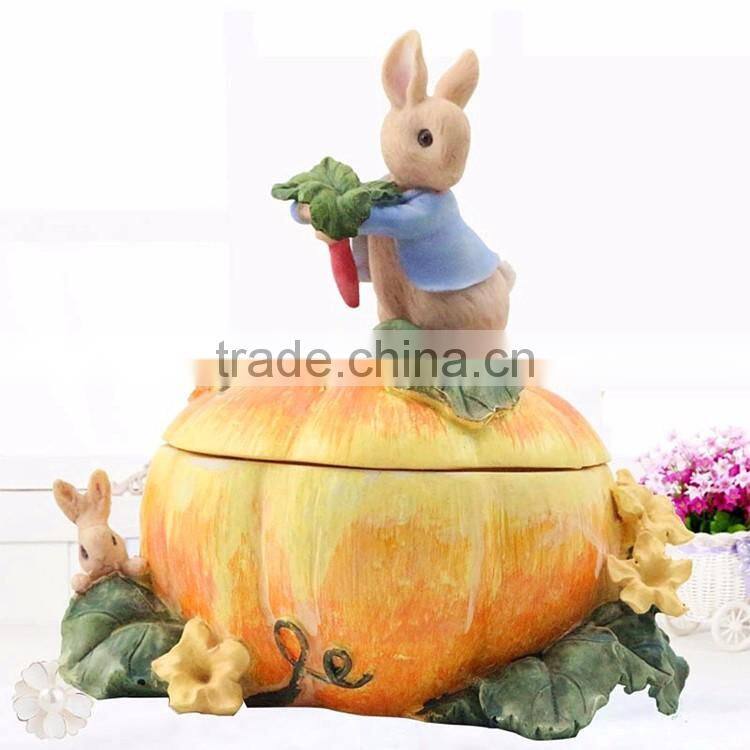 Custom halloween table decoration witch pumpkin statue