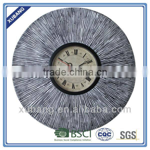 wood finish home decor round wall clock