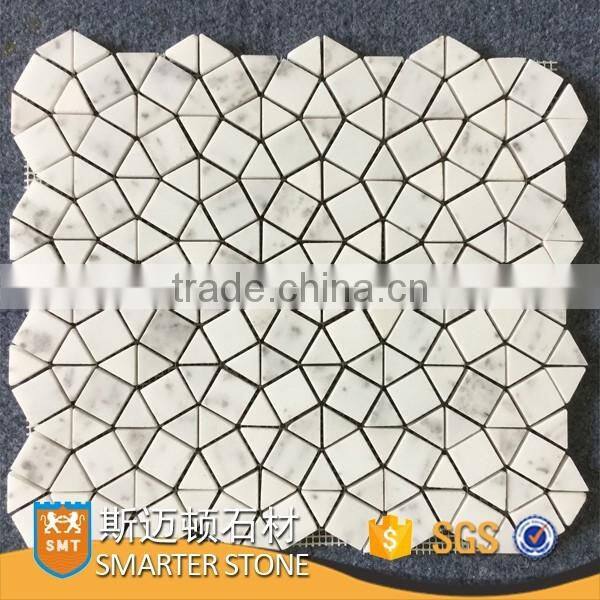 White marble mosaics flower pattern mosaic tile for wall