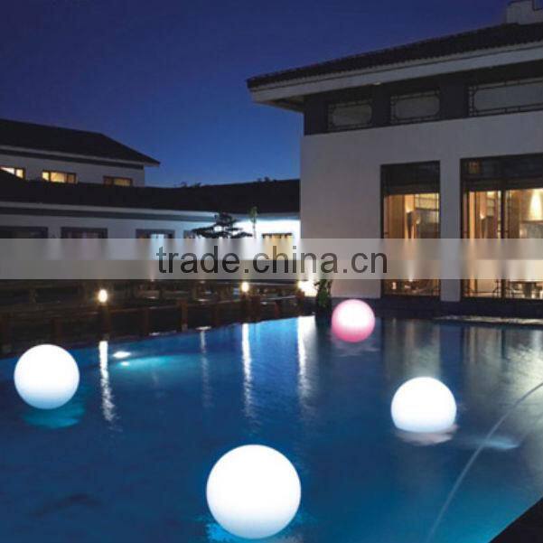 Hot sale! Solar powered system waterproof plastic led ball with 16 colors change can charging under the water