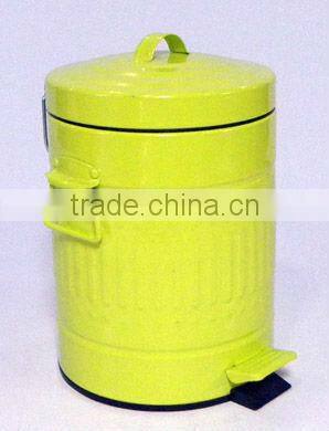 foot pedal painted waste bin