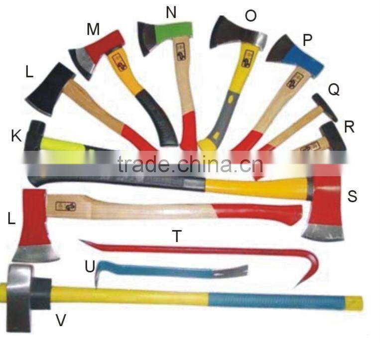 Forged russian type axe with wooden handle