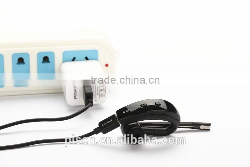 Pisen Rotatable Ear Hook Handfree NFC Connection Noise Cancelling Mini Wireless Earbud Stereo Bluetooth Earphone With Double Mic
