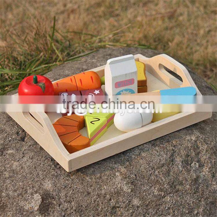New design preschool food set toys wooden kids play food W10B184