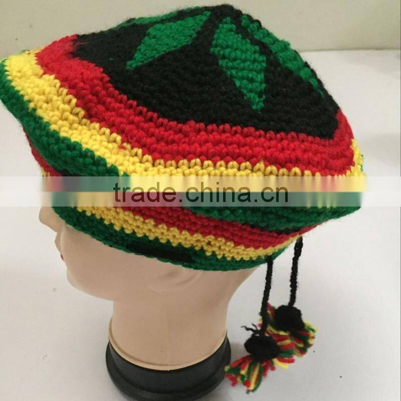 Hand Knit Custom Hat Printed Colorful Winter Knitted Hat