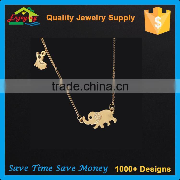 Most Popular Elephant Crystal Gold Plated Necklace, Necklace For Gift and Anniversary