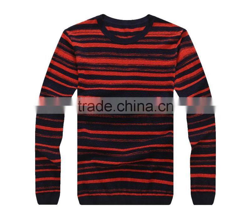 fashion men stripe cotton light knitted sweater