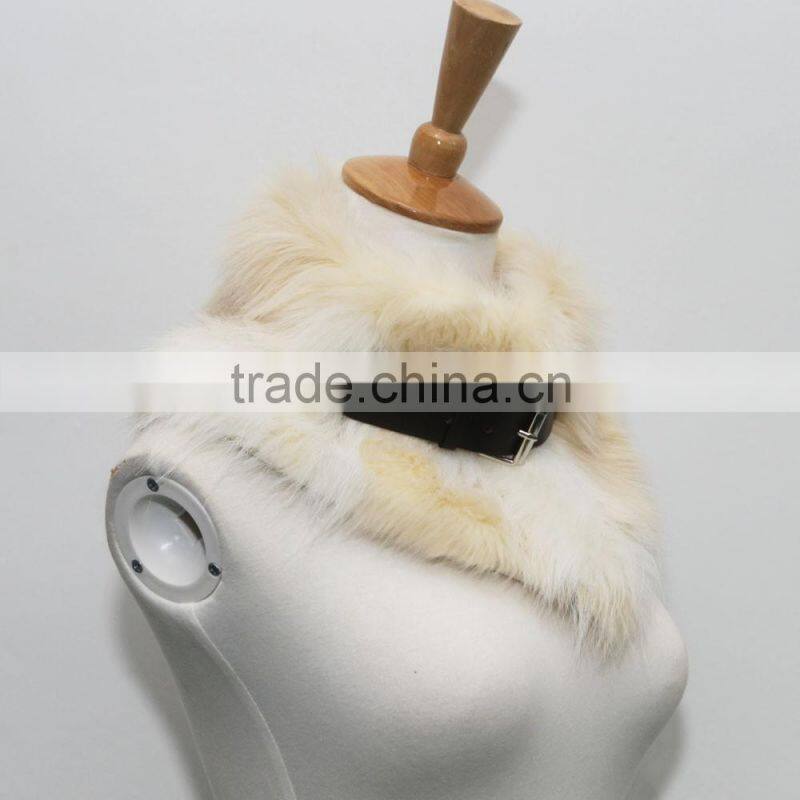 2016 new design European style with adjust leather buttons faux fur scarf woman collar