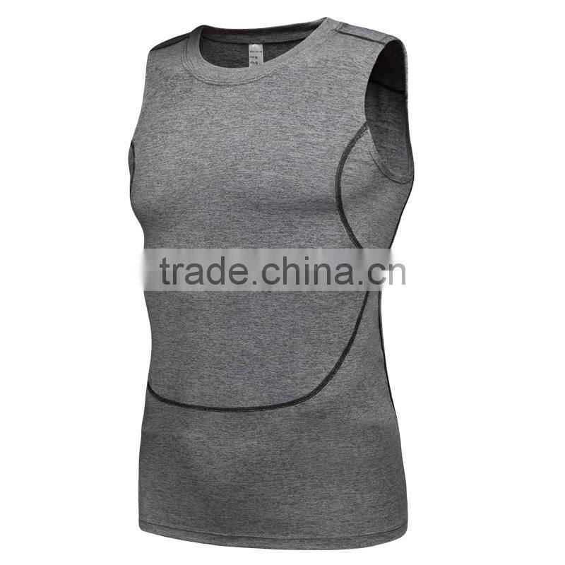 Wholesale fashion polyester sports fitness tank top men summer