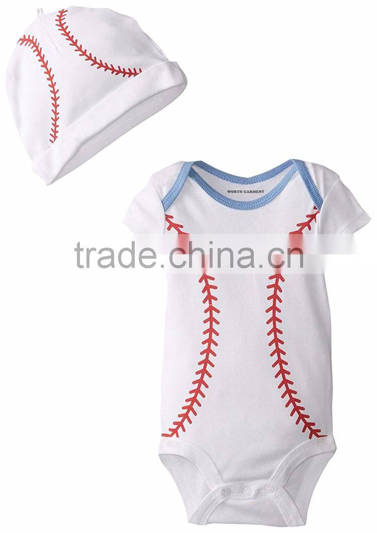 (Eco-friendly) Baby Garment Summer Baby Clothes Baseball Onesie import from China