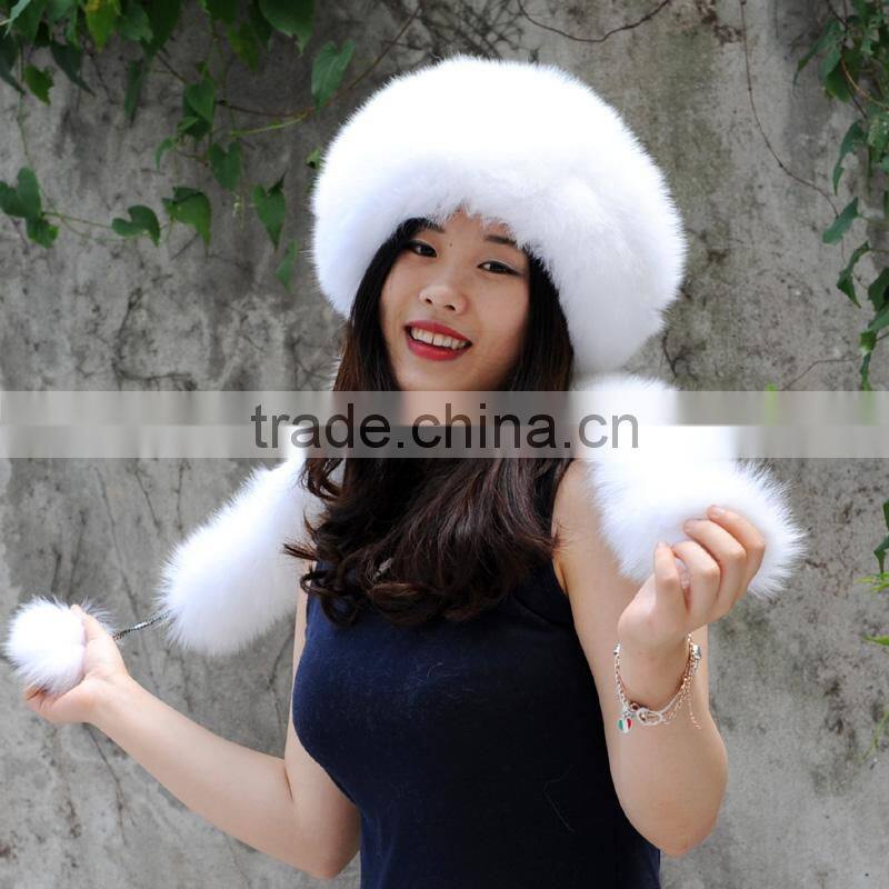 CX-C-175D Grey Fashionable Women Warm Genuine Fox Fur Women Hat