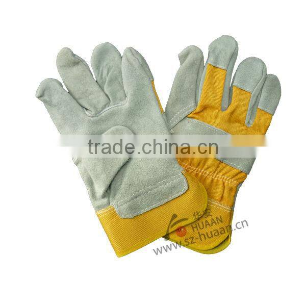 high quality cow split leather safety gloves/heat-resistant leather gloves/welding gloves