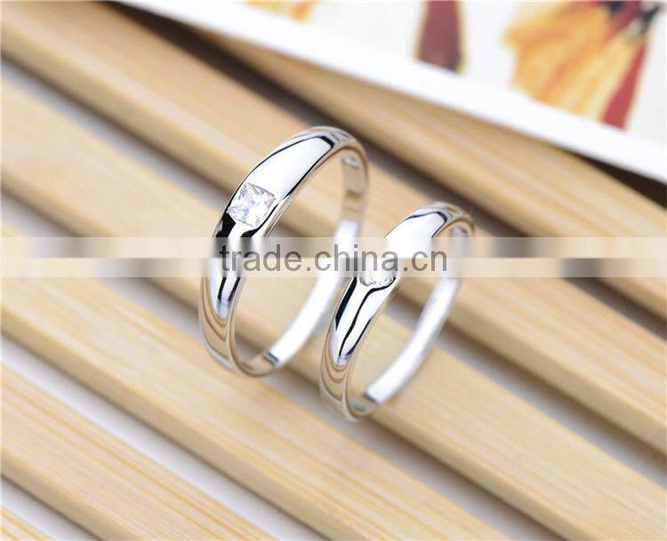 925 Sterling Silver Cubic Zirconia Solitaire White Cheap Couple Rings