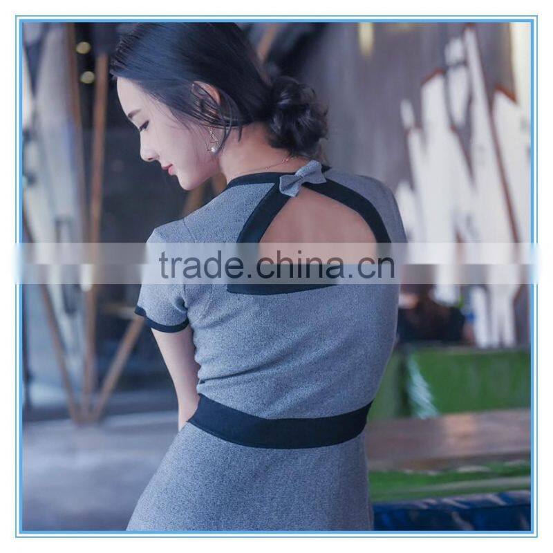 Modern Knit Halter Dress Hollow Out Back Sexy Mature New Ladies Dress